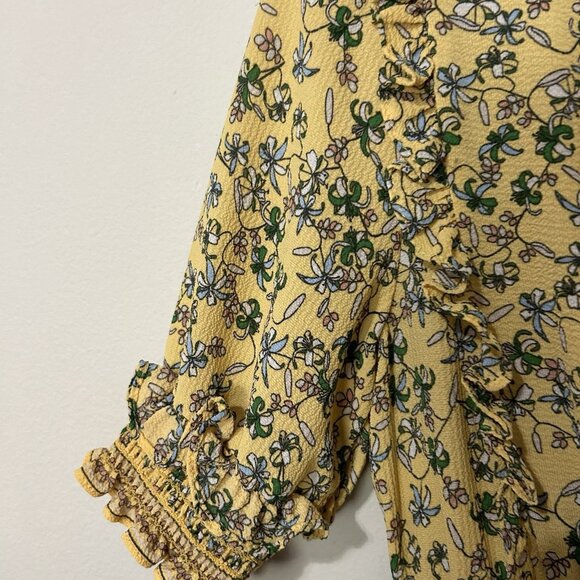 Max Studio Tiered Maxi Ruffle Dress sz xs Floral Smocked Soft Feminine Country - Picture 7 of 9